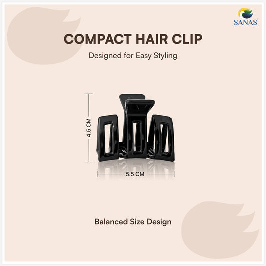 SANAS (3 Pcs) Plastic Hair Claw Clips Stylish Aesthetic Clutchers Hair Accessories for Women and Girls Versatile 3 Shades (3 Pcs)