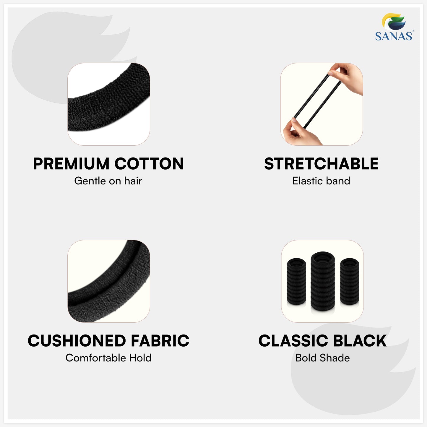 durable rubber hair bands