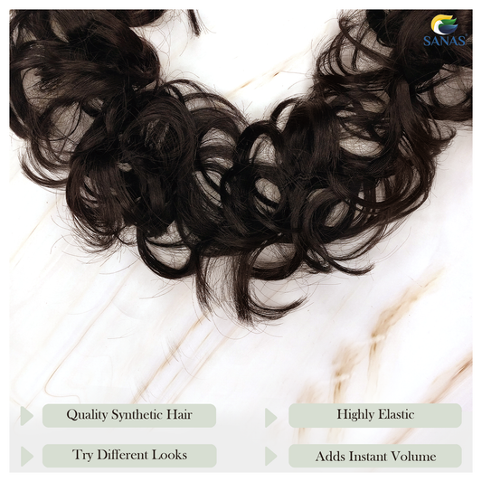 Stretchable elastic bun hair extension for quick styling look