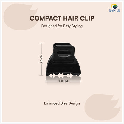 SANAS (3 Pcs) Hair Claw Clips Stylish Aesthetic Clutchers Cute Hair Accessories for Women and Girls Black Brown and Dual Tone (3 Pcs)