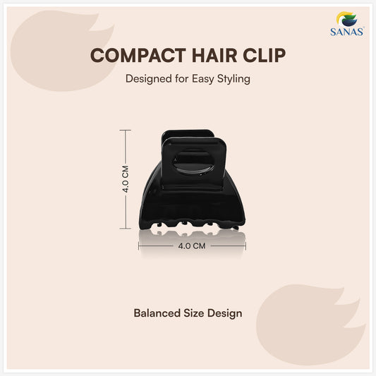 SANAS (3 Pcs) Hair Claw Clips Stylish Aesthetic Clutchers Cute Hair Accessories for Women and Girls Black Brown and Dual Tone (3 Pcs)