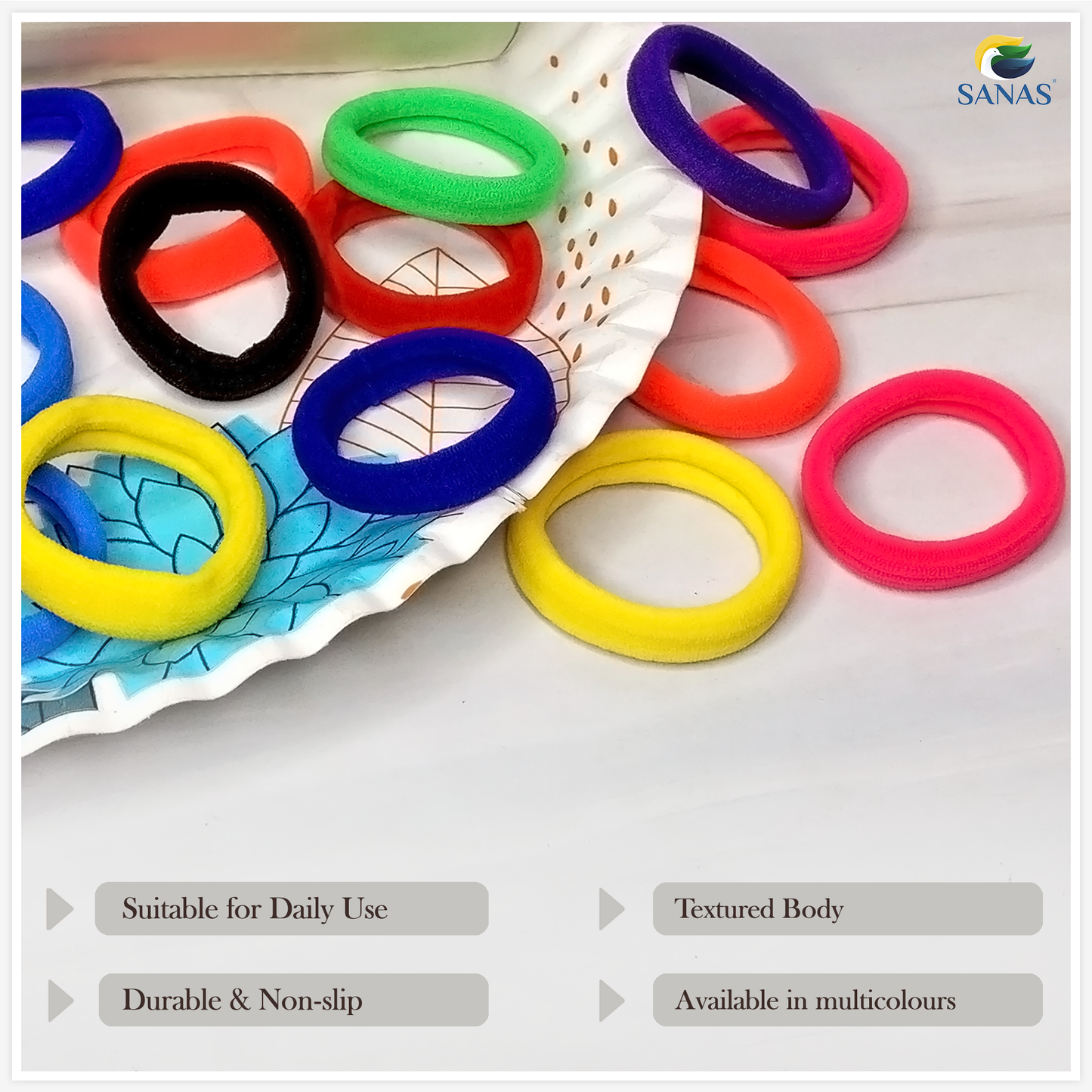 SANAS (36 Pcs) Multi Color Rubber Band Hair Accessories for Women and Girls (36 Pcs)