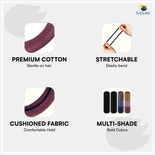 Sanas (60Pcs) Hair Rubber Band For Girls Black Rubber Band For Hair Ties For Women Stylish Useful Gifts For Woman Rubber Bands For Hair Accessories For Women Stylish Hair Tie (Multicolours) (60Pcs)