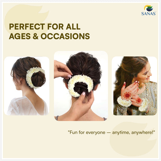 Sanas Artificial Gajra For Hair Bun (10Pcs)