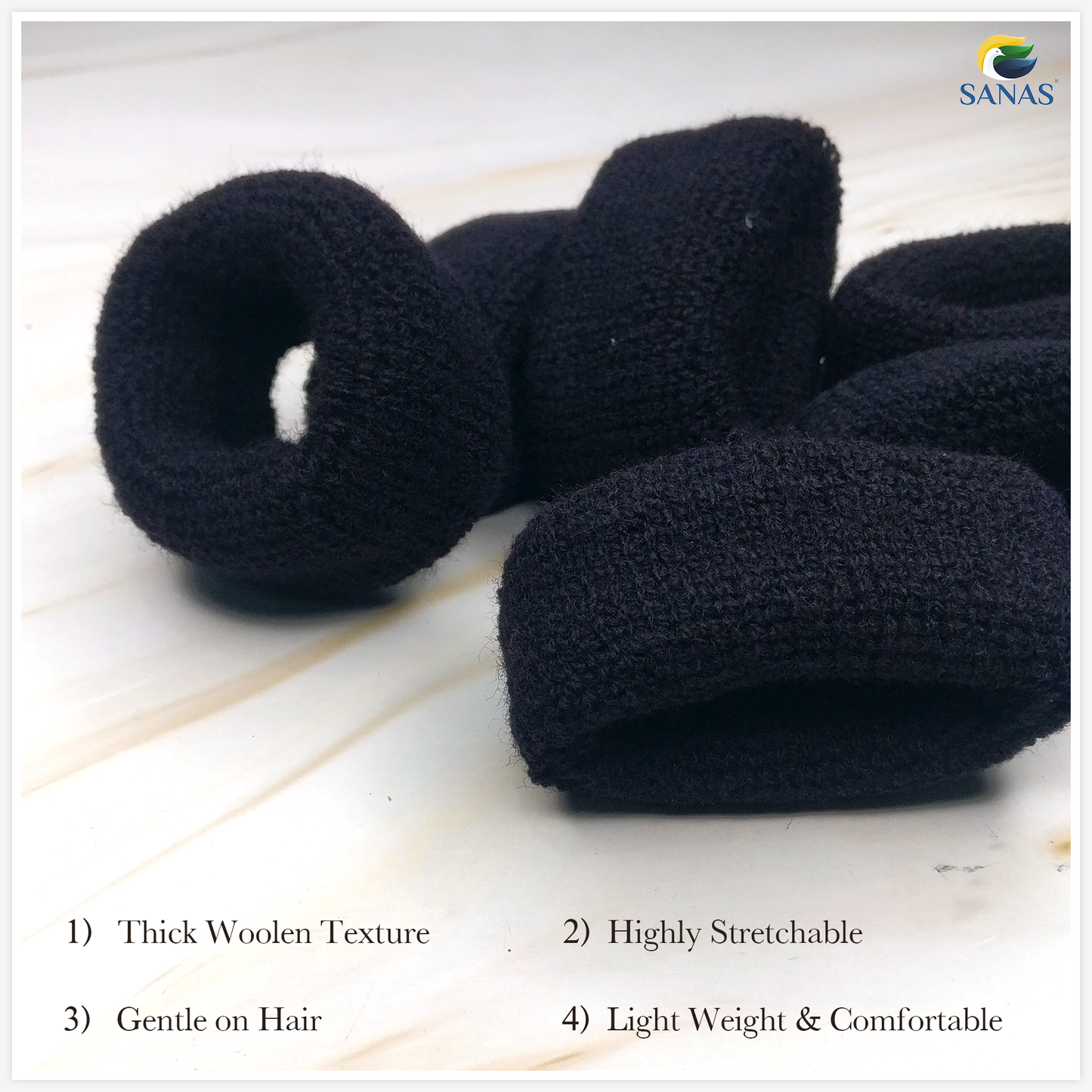 Sanas Thick Rubber Bands For Women and Girls - 2Pcs