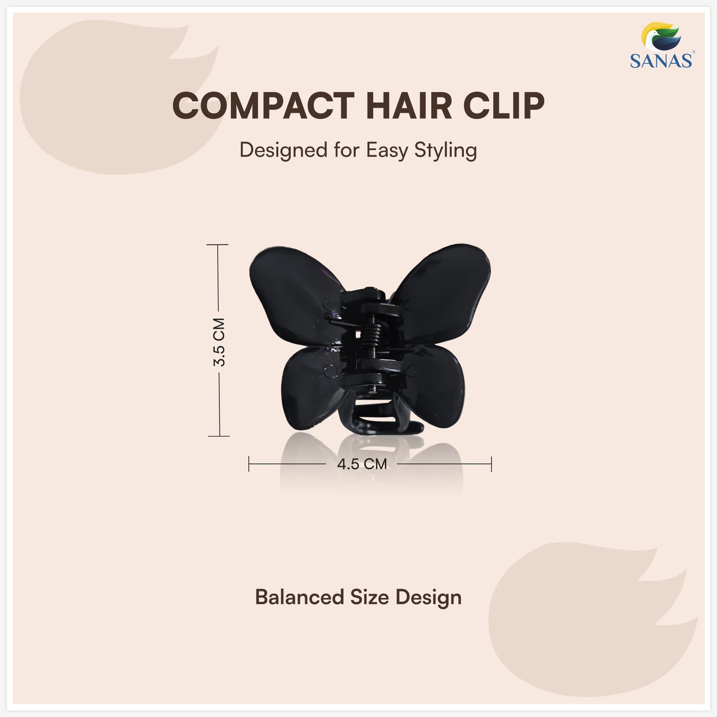 SANAS (4 Pcs) Butterfly Hair Claw Clips Stylish Aesthetic Small Clutchers Hair Accessories for Women and Girls Versatile 4 Shades (4 Pcs)