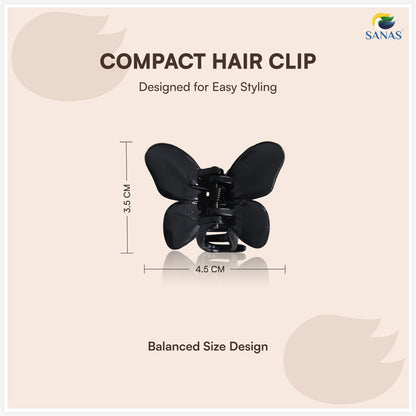 SANAS (4 Pcs) Butterfly Hair Claw Clips Stylish Aesthetic Small Clutchers Hair Accessories for Women and Girls Versatile 4 Shades (4 Pcs)
