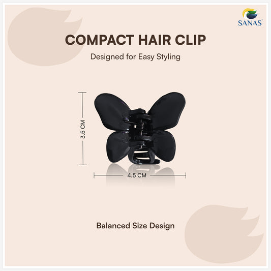 SANAS (4 Pcs) Butterfly Hair Claw Clips Stylish Aesthetic Small Clutchers Hair Accessories for Women and Girls Versatile 4 Shades (4 Pcs)