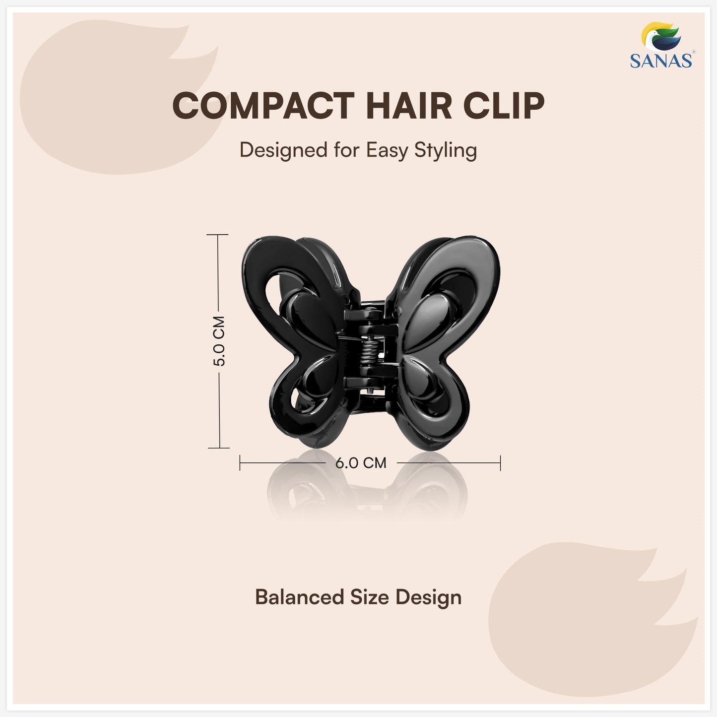 SANAS (4 Pcs) Butterfly Hair Claw Clips Stylish Aesthetic Korean Fashion Hair Accessories for Women and Girls Versatile 4 Shades (4 Pcs)