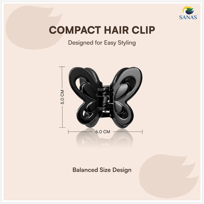 SANAS (4 Pcs) Butterfly Hair Claw Clips Stylish Aesthetic Korean Fashion Hair Accessories for Women and Girls Versatile 4 Shades (4 Pcs)