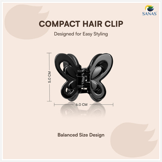 SANAS (4 Pcs) Butterfly Hair Claw Clips Stylish Aesthetic Korean Fashion Hair Accessories for Women and Girls Versatile 4 Shades (4 Pcs)