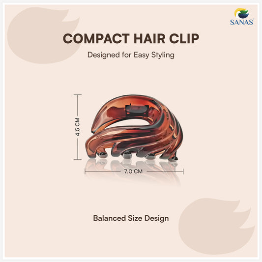 SANAS (3 Pcs) Korean Hair Claw Clips Stylish Aesthetic Clutchers Hair Accessories for Women and Girls Black Brown and Dual Tone (3 Pcs)