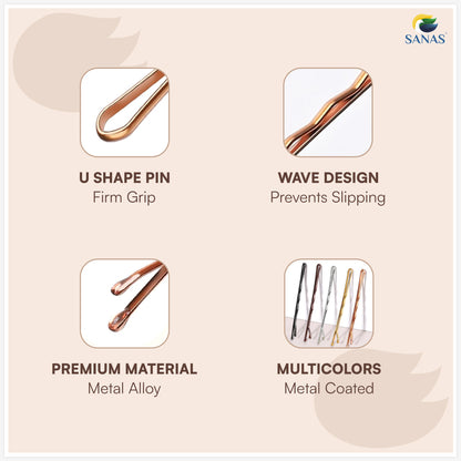 Non slip hair pin bobby pin set for bridal and party hairstyles