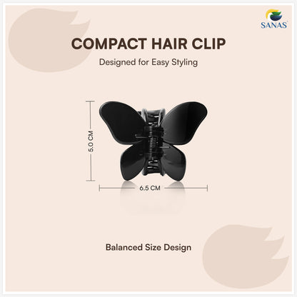 SANAS (3 Pcs) Butterfly Hair Claw Clips Stylish Aesthetic Clutchers Hair Accessories for Women and Girls Versatile 3 Shades (3 Pcs)