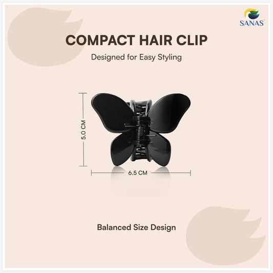 SANAS (3 Pcs) Butterfly Hair Claw Clips Stylish Aesthetic Clutchers Hair Accessories for Women and Girls Versatile 3 Shades (3 Pcs)