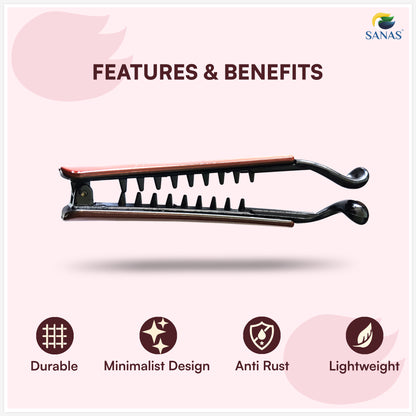 Sanas Large Banana Hair Clutchers – Strong Grip Hair Accessories for Women (2 Pcs)