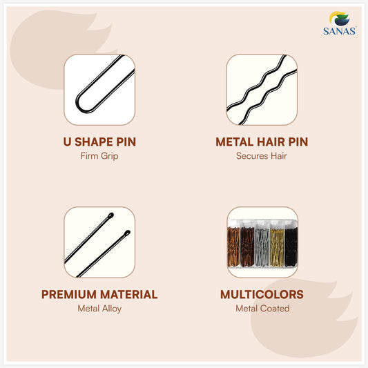 Multicolor hairpins for hair styling and salon use