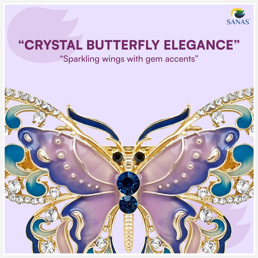 Sanas Multicolor Butterfly Barrette With Tassel 1 Pc