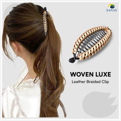 Sanas 2Pcs Banana Clips For Hair Stylish Korean Hair Accessories 2Pcs (Dark Brown & Light Brown)