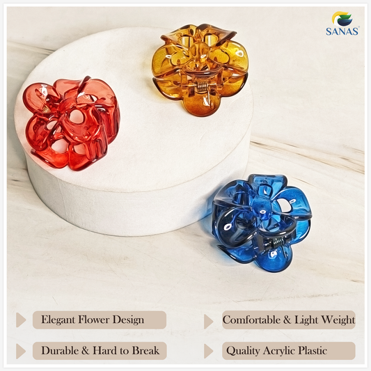 Sanas Flower Twisted Hair Clip - 4Pcs