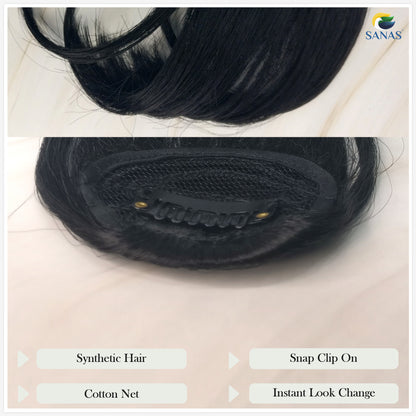 Sanas Black Clip In Bangs - 1Pc