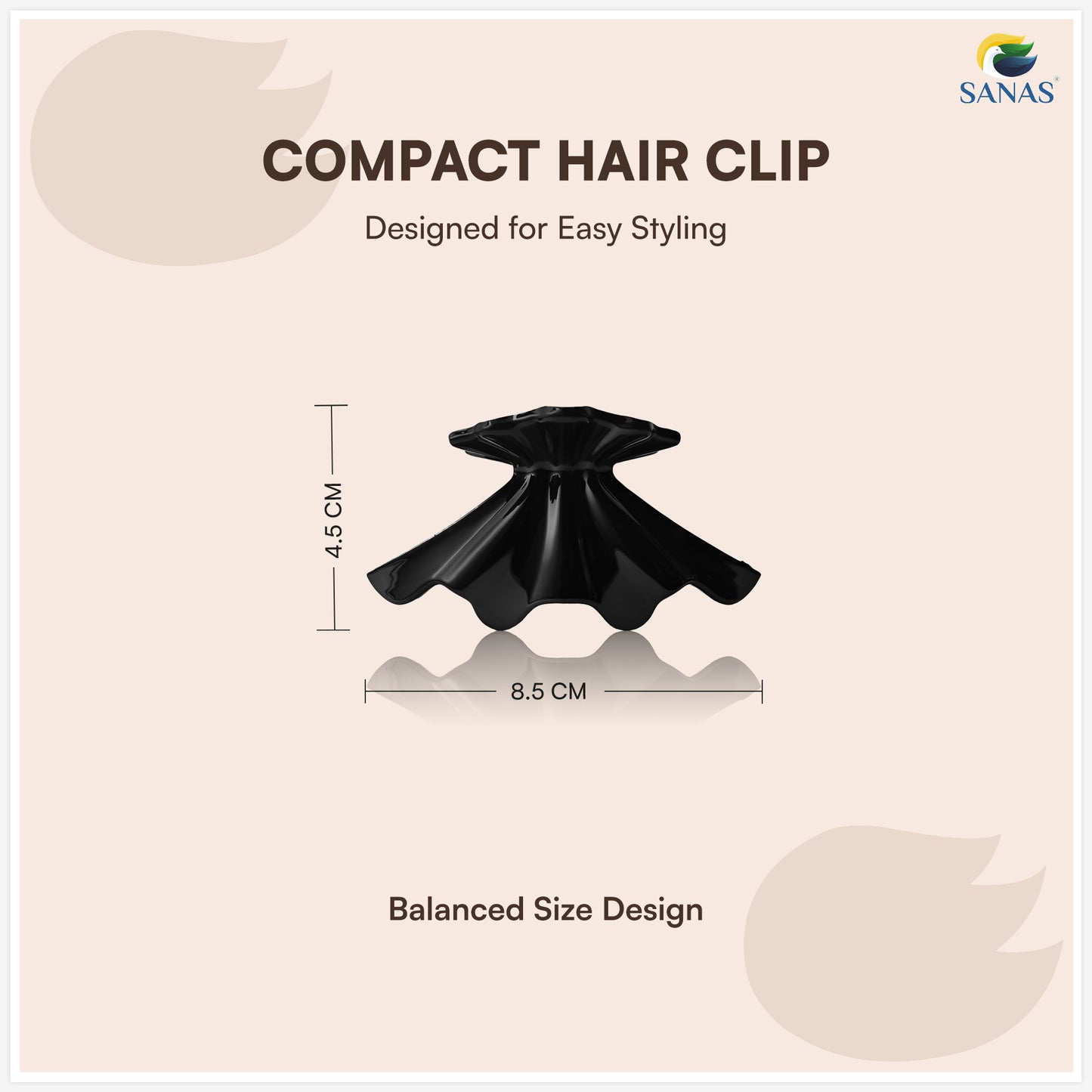 SANAS (3 Pcs) Shell Design Hair Claw Clips Stylish Aesthetic Clutchers Hair Accessories for Women and Girls Versatile 3 Shades (3 Pcs)