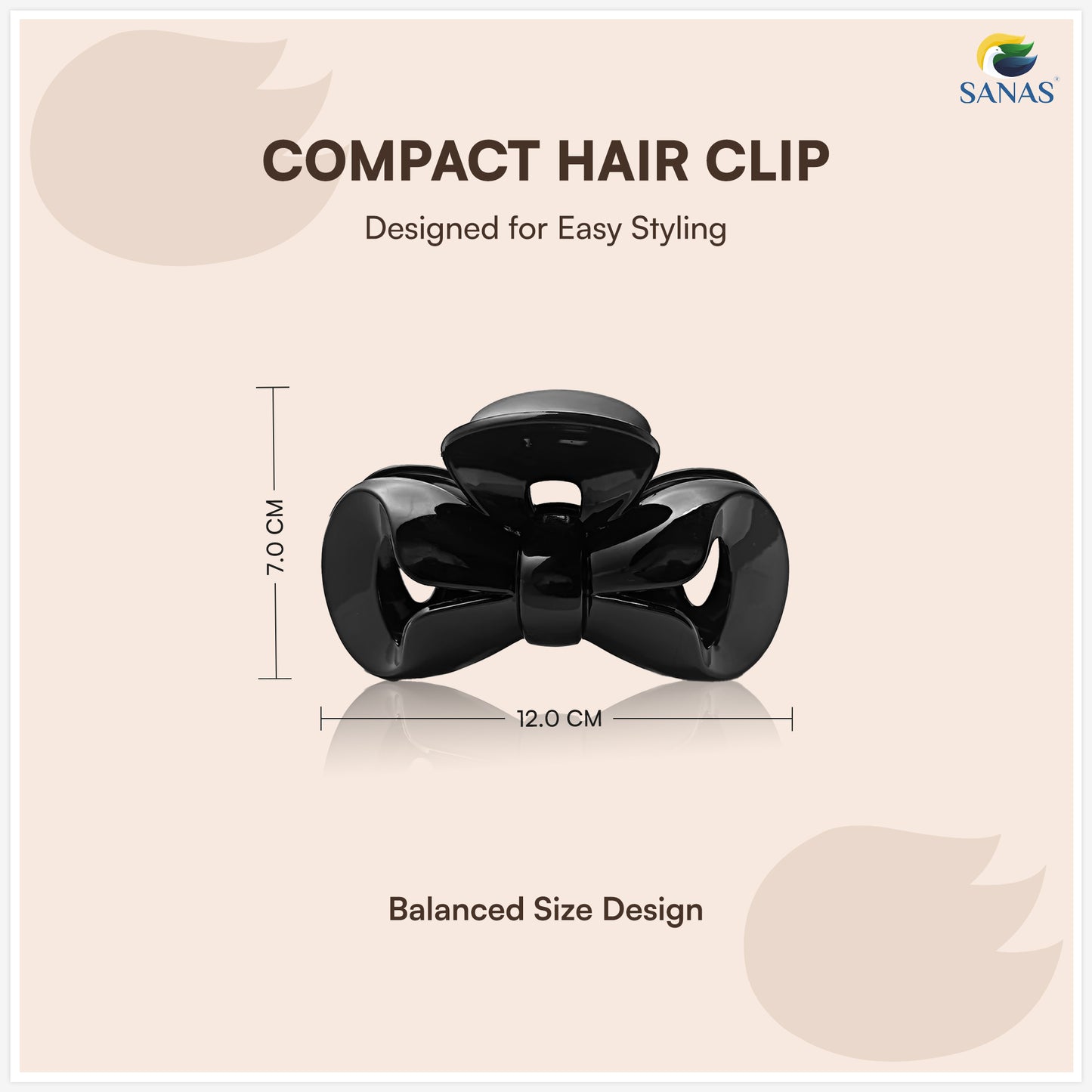 Sanas (2Pcs) Hair Clips For Girls Bow Hair Clips For Women Stylish Clutchers For Hair Claw Clips For Women Aesthetic Fashion Accessories For Girls Teenage Cute Accessories (Black & Dual Tone) (2Pcs)