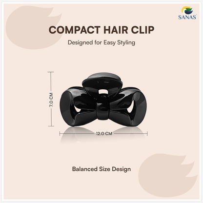 Sanas (2Pcs) Hair Clips For Girls Bow Hair Clips For Women Stylish Clutchers For Hair Claw Clips For Women Aesthetic Fashion Accessories For Girls Teenage Cute Accessories (Black & Dual Tone) (2Pcs)