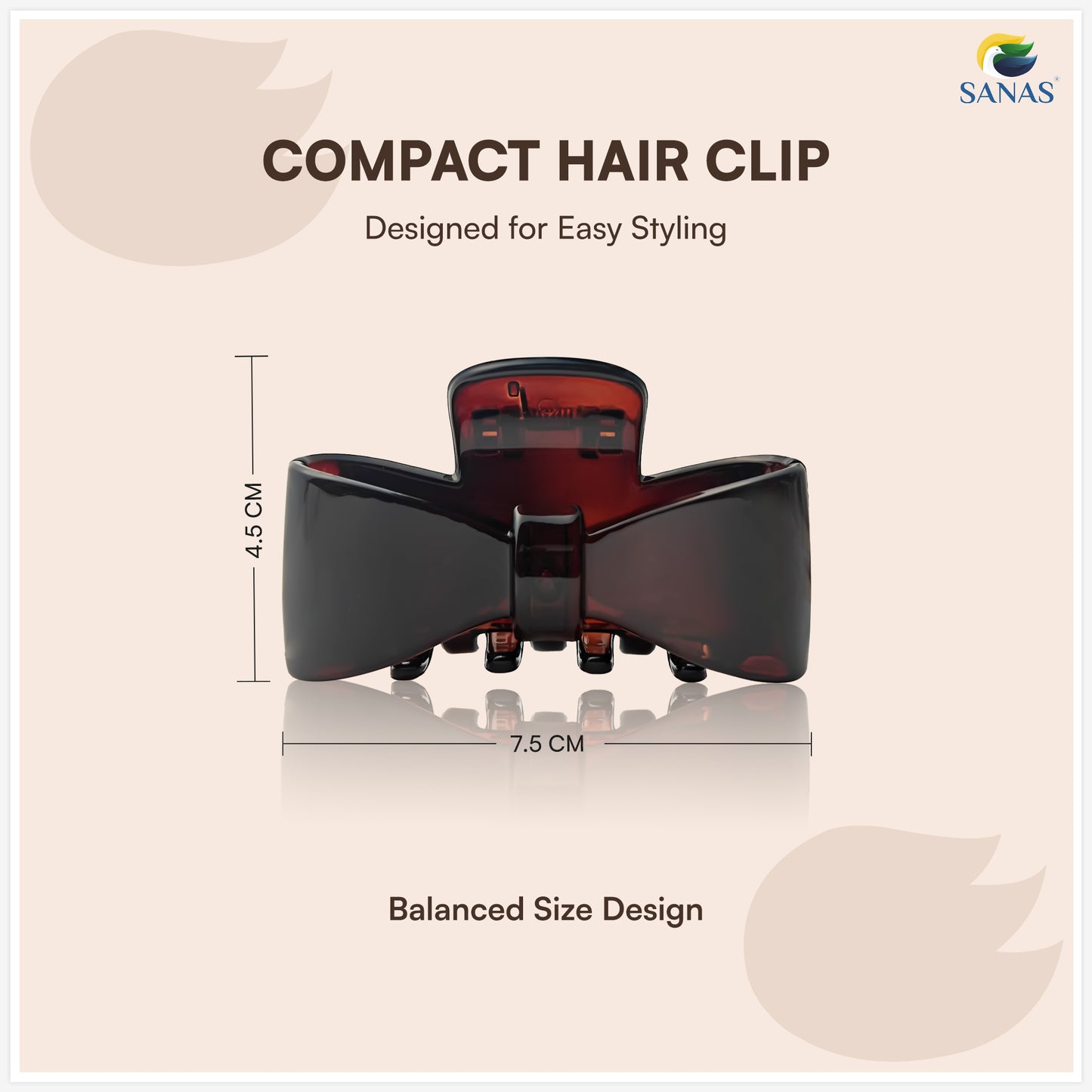 SANAS (3 Pcs) Bow Hair Clips Stylish Korean Claw Clips Aesthetic Cute Hair Accessories for Women and Girls Versatile 3 Shades (3 Pcs)