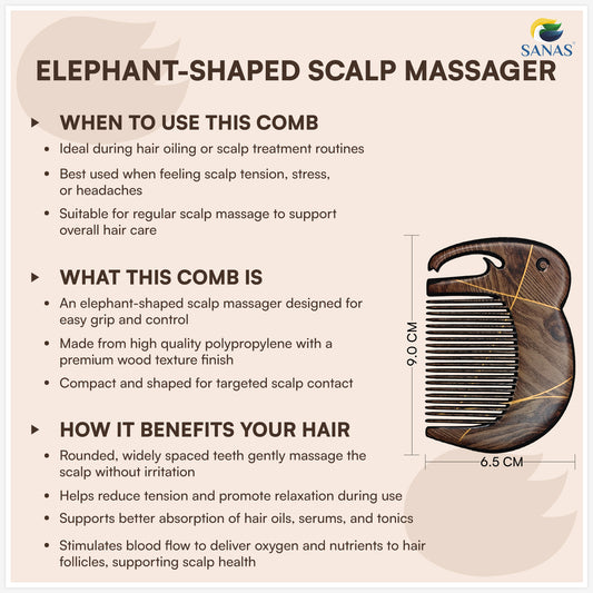 Sanas Comb Set For Women (7Pcs) Wood-Like Plastic Wooden Comb