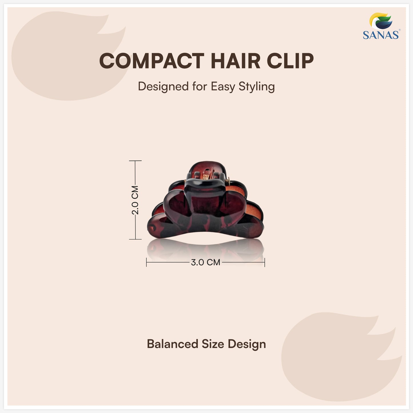 SANAS (4 Pcs) Small Hair Claw Clips Stylish Aesthetic Clutchers Cute Hair Accessories for Women and Girls Versatile 4 Shades (4 Pcs)