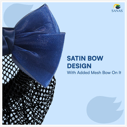 Sanas Hair Clip Juda Net For Women Shiny Blue Mesh Pattern (1Pc)