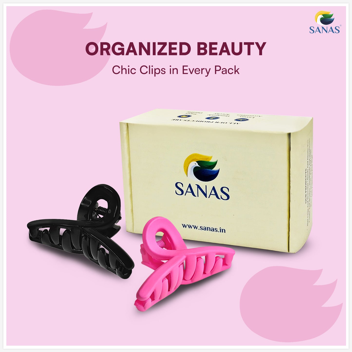 Sanas Matte Small Hair Clip Pack Of 7