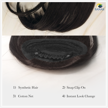Sanas Brown Hair Bangs Extension - 1Pc