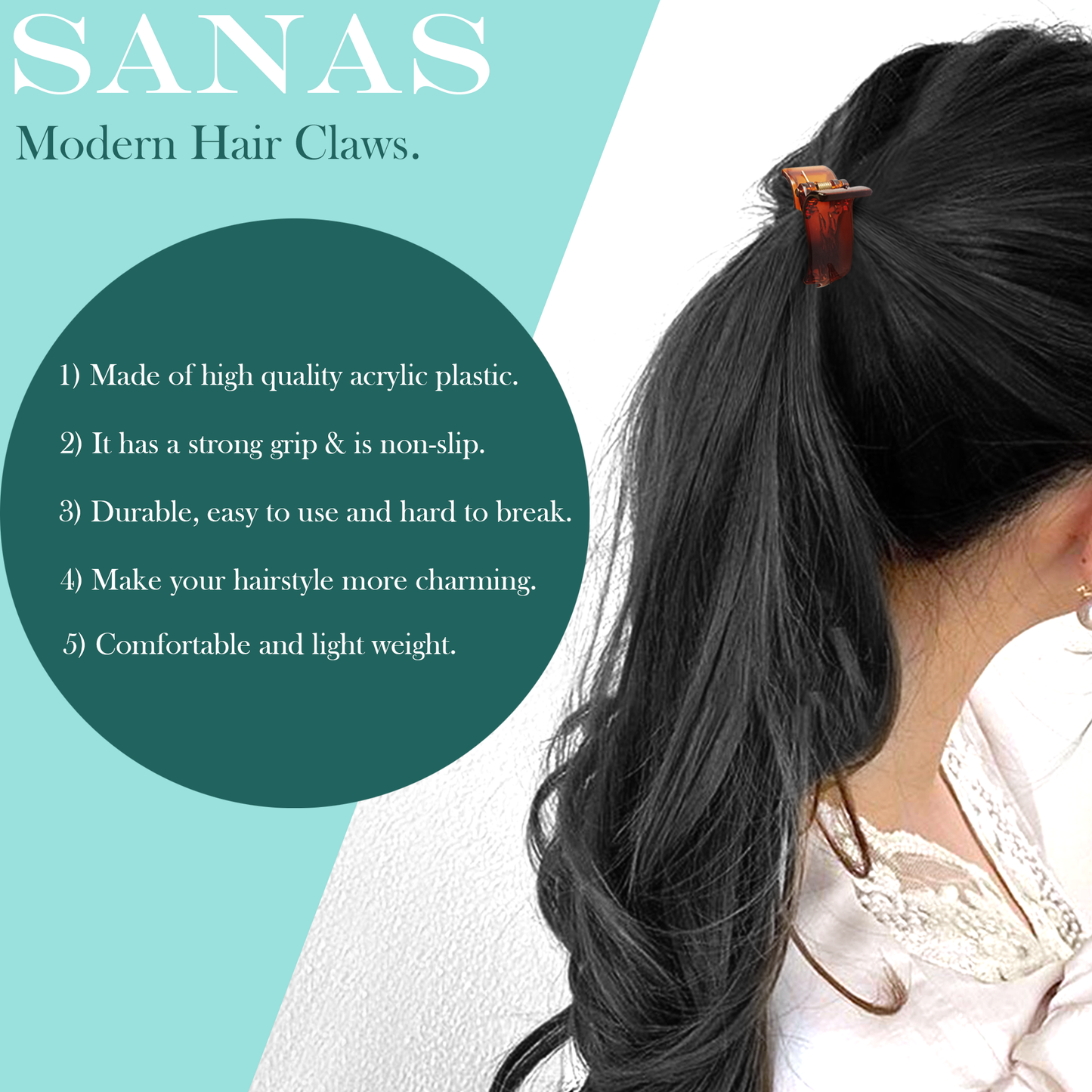 Sanas Fish Style Hair Clip - 4Pcs