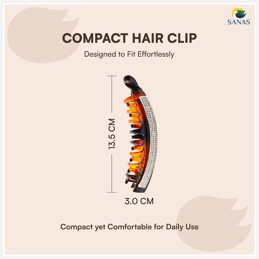 Sanas Rhinestone Banana Hair Clip For Women 1Pc