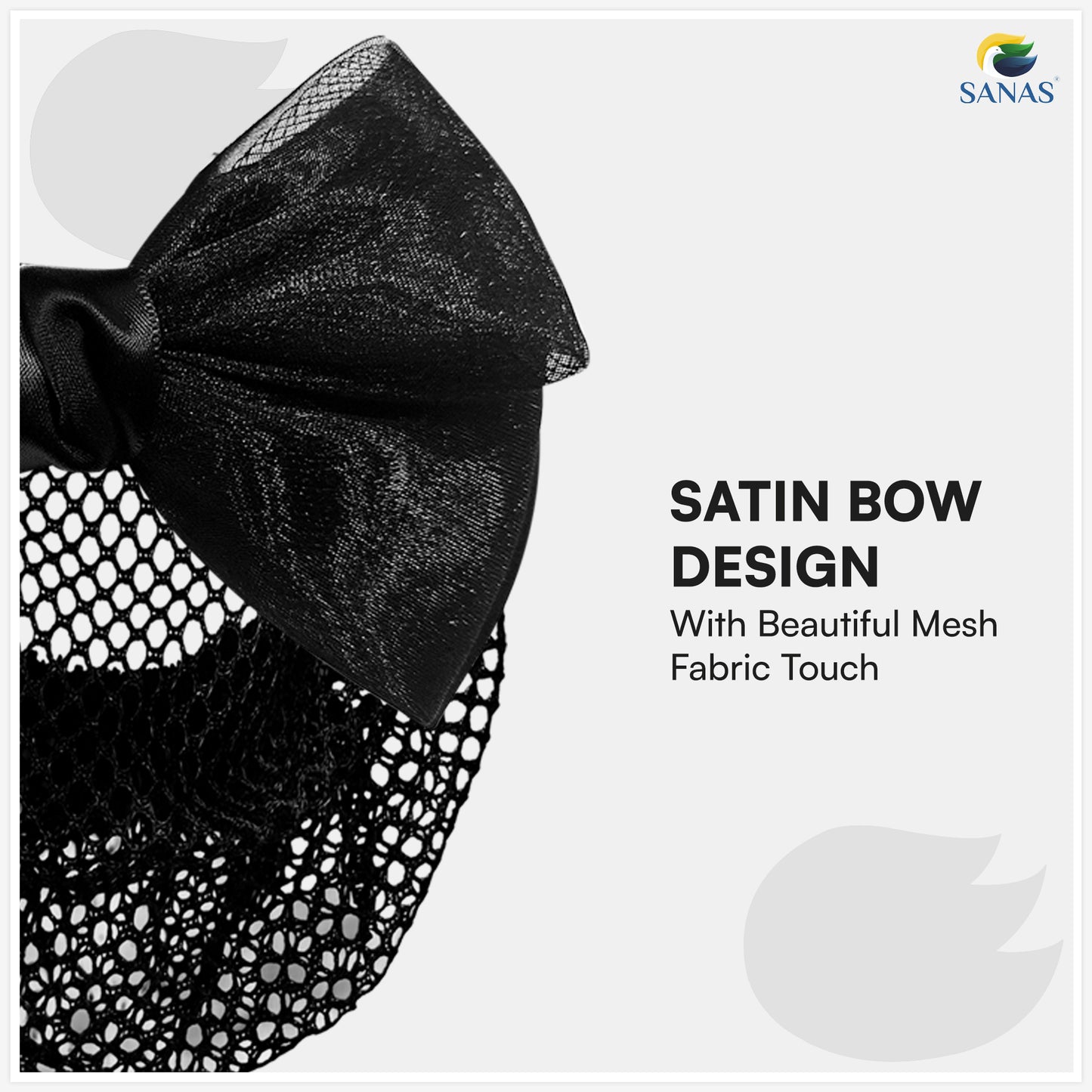 SANAS (1 Pc) Hair Clip Juda Net Fancy Barrette Hair Clips Hair Accessories for Women Attractive Black Mesh (1 Pc)