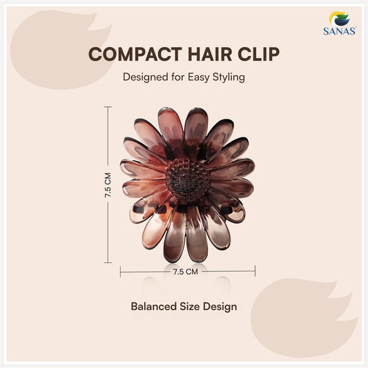 SANAS (3 Pcs) Flower Hair Clips Stylish Sunflower Claw Clips Hair Accessories for Women and Girls Multi Shade Variety (3 Pcs)