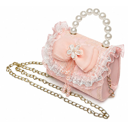 SANAS Pink Party Sling Bag with Pearl Handle