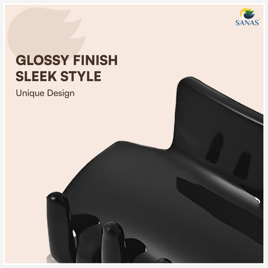 SANAS (4 Pcs) Plastic Hair Claw Clips Stylish Aesthetic Clutchers Hair Accessories for Women and Girls Versatile 4 Shades (4 Pcs)