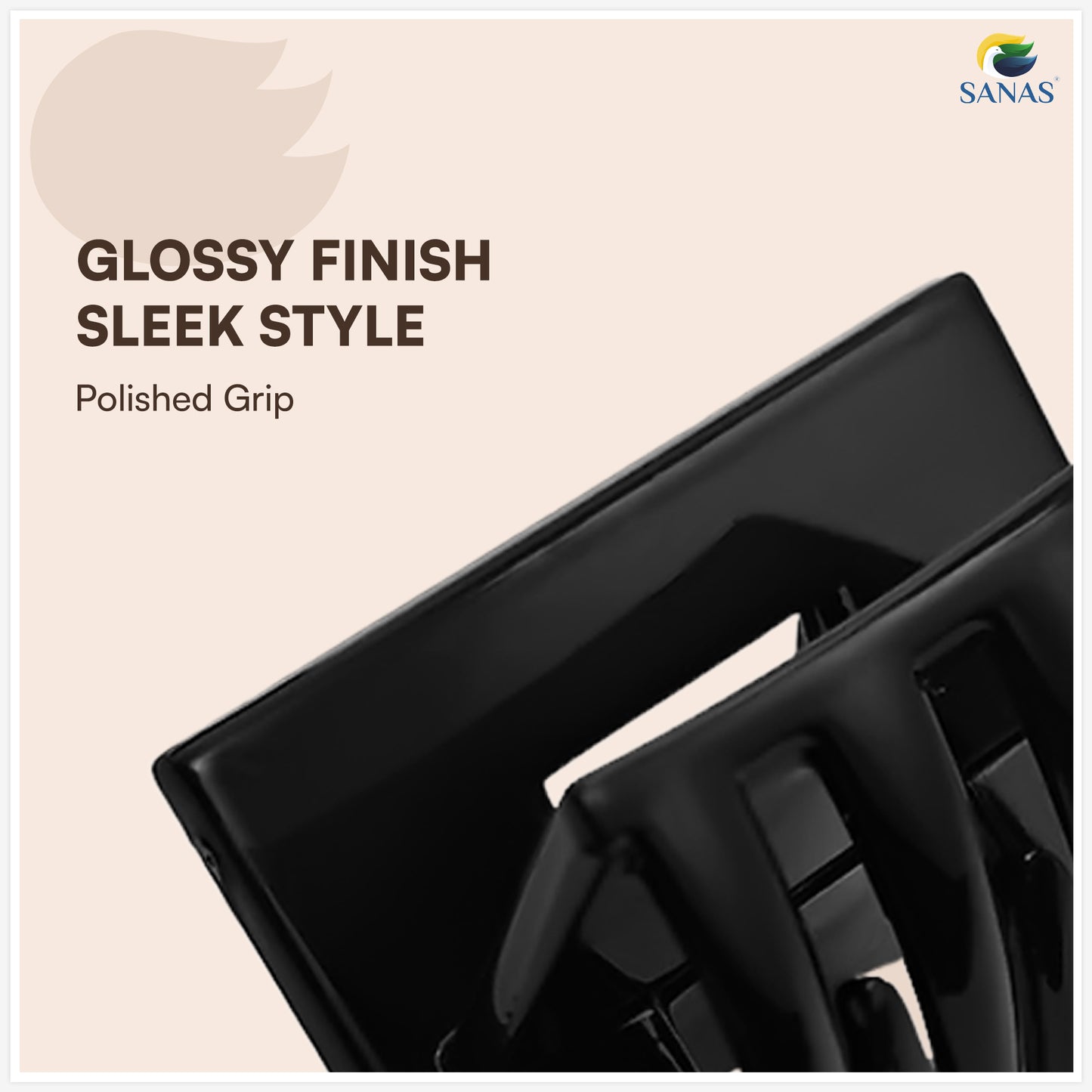 SANAS (3 Pcs) Hair Claw Clips Stylish Aesthetic Clutchers Cute Hair Accessories for Women and Girls Versatile 3 Shades (3 Pcs)