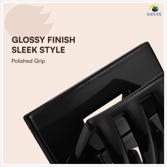 SANAS (3 Pcs) Hair Claw Clips Stylish Aesthetic Clutchers Cute Hair Accessories for Women and Girls Versatile 3 Shades (3 Pcs)