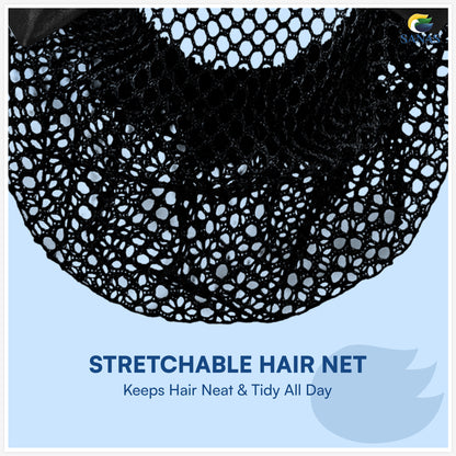 Sanas Hair Clip Juda Net For Women Shiny Blue Mesh Pattern (1Pc)