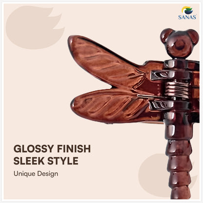 Sanas (4Pcs) Hair Clips For Girls Chic Dragonfly Clutchers For Hair Clips For Women Stylish Claw Clips For Women Aesthetic Cute Hair Accessories Fashion Accessories For Girls Teenage 4 Shades (4Pcs)