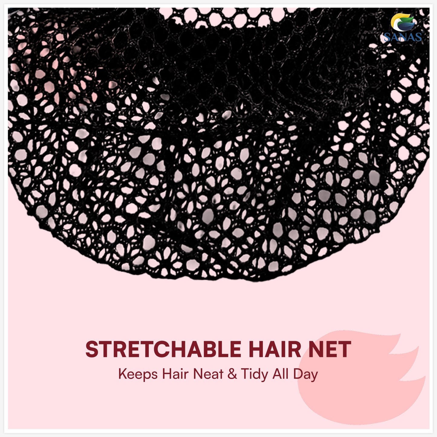 SANAS (1 Pc) Hair Clip Juda Net Shiny Red Mesh Pattern Hair Accessories for Women (1 Pc)