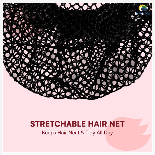 Sanas Hair Clip Juda Net For Women Shiny Red Mesh Pattern (1Pc)