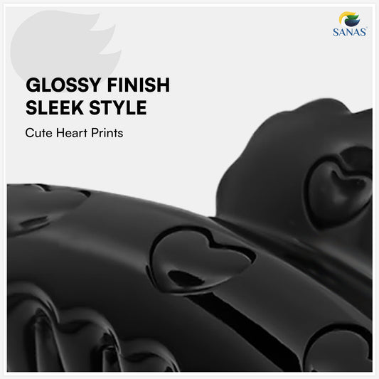 SANAS (2 Pcs) Stylish Hair Claw Clips Aesthetic Clutchers Hair Accessories for Women and Girls Versatile Black and Dual Tone (2 Pcs)