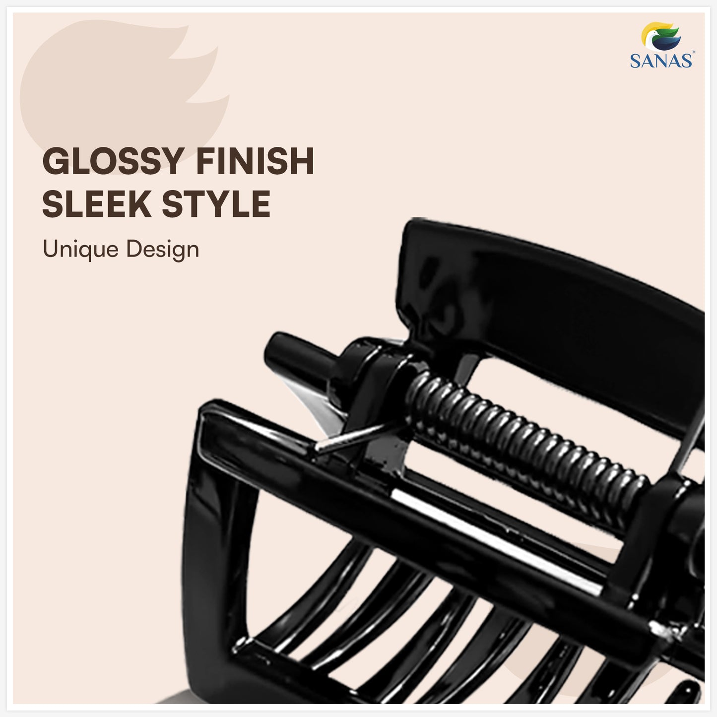 SANAS (3 Pcs) Plastic Hair Claw Clips Stylish Aesthetic Clutchers Hair Accessories for Women and Girls Versatile 3 Shades (3 Pcs)