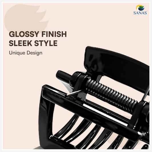 SANAS (3 Pcs) Plastic Hair Claw Clips Stylish Aesthetic Clutchers Hair Accessories for Women and Girls Versatile 3 Shades (3 Pcs)