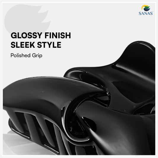 SANAS (2 Pcs) Hair Clips for Girls Stylish Claw Clips Aesthetic Fashion Hair Accessories Versatile Black and Dual Tone (2 Pcs)